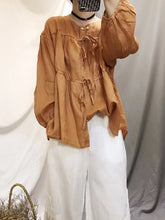 Solid Shirring Long Sleeves Blouse